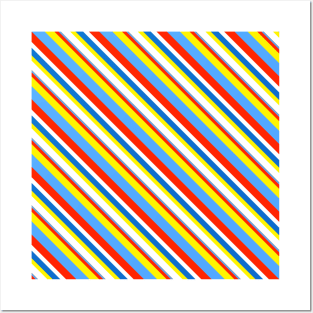 Primary Color Neck Gator Diagonal Stripes Primary Colors Posters and Art